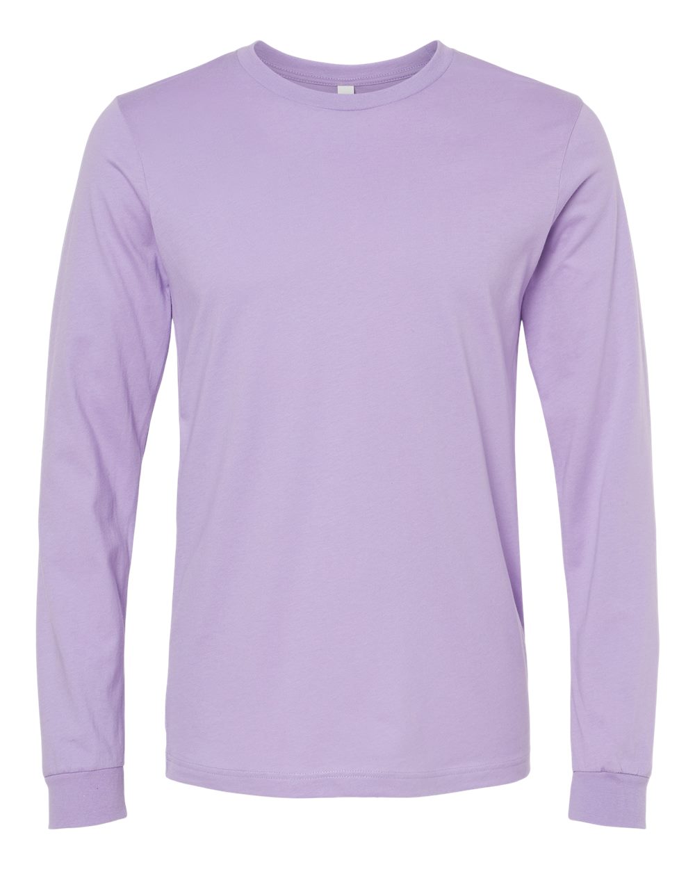 Front View of Dark Lavender Jersey Long Sleeve Tee - 3501