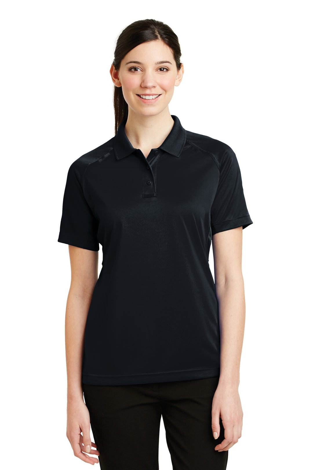 Front View of Dark Navy CornerStone Women's Select Snag-Proof Tactical Polo. CS411