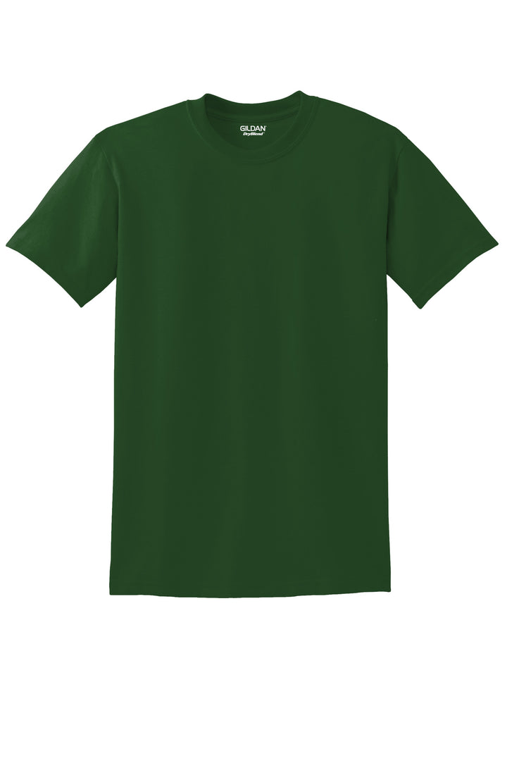 Front View of DarkGreen Gildan DryBlend 50 Cotton/50 Poly T-Shirt. 8000