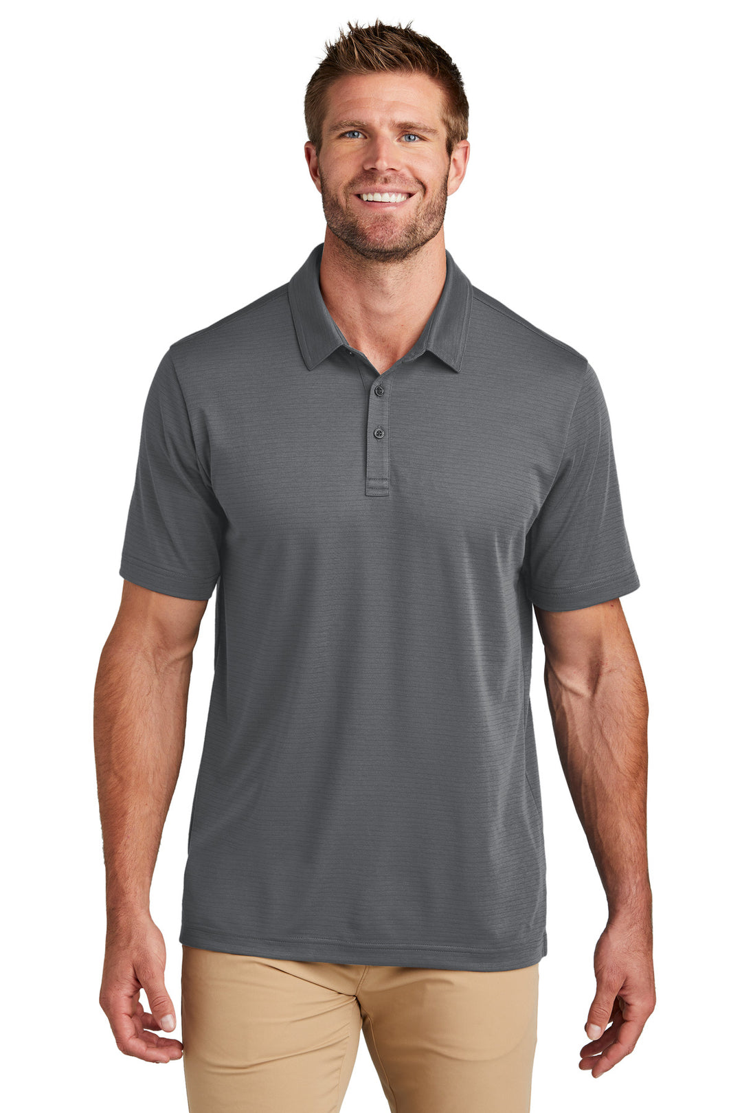 Front View of DarkGrey TravisMathew Bayfront Solid Polo TM1MY399