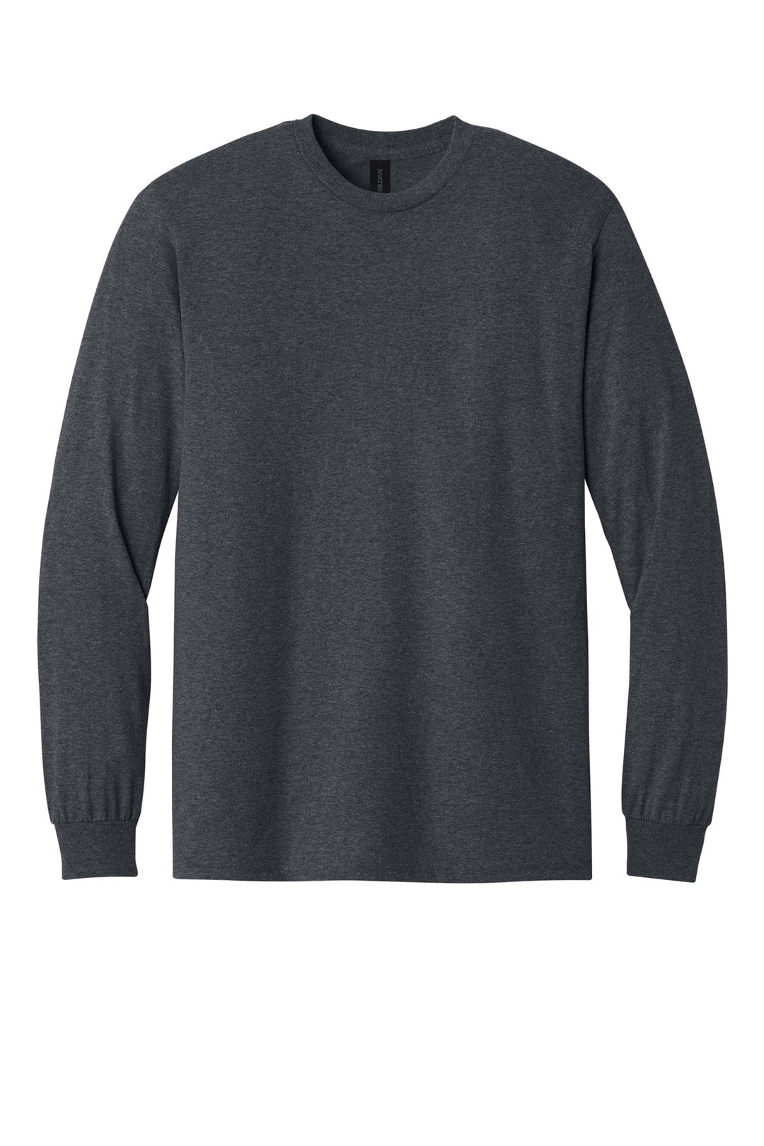 Front View of DarkHthr Gildan - Heavy Cotton 100% Cotton Long Sleeve T-Shirt. 5400