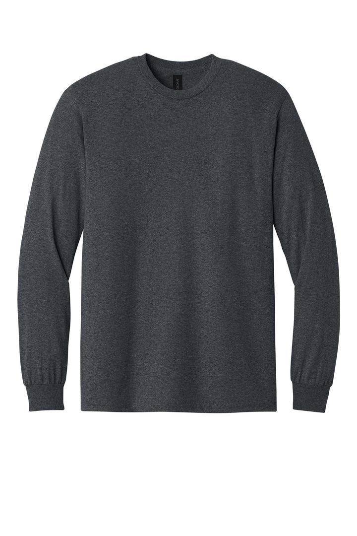 Front View of DarkHthr Gildan - Heavy Cotton 100% Cotton Long Sleeve T-Shirt. 5400