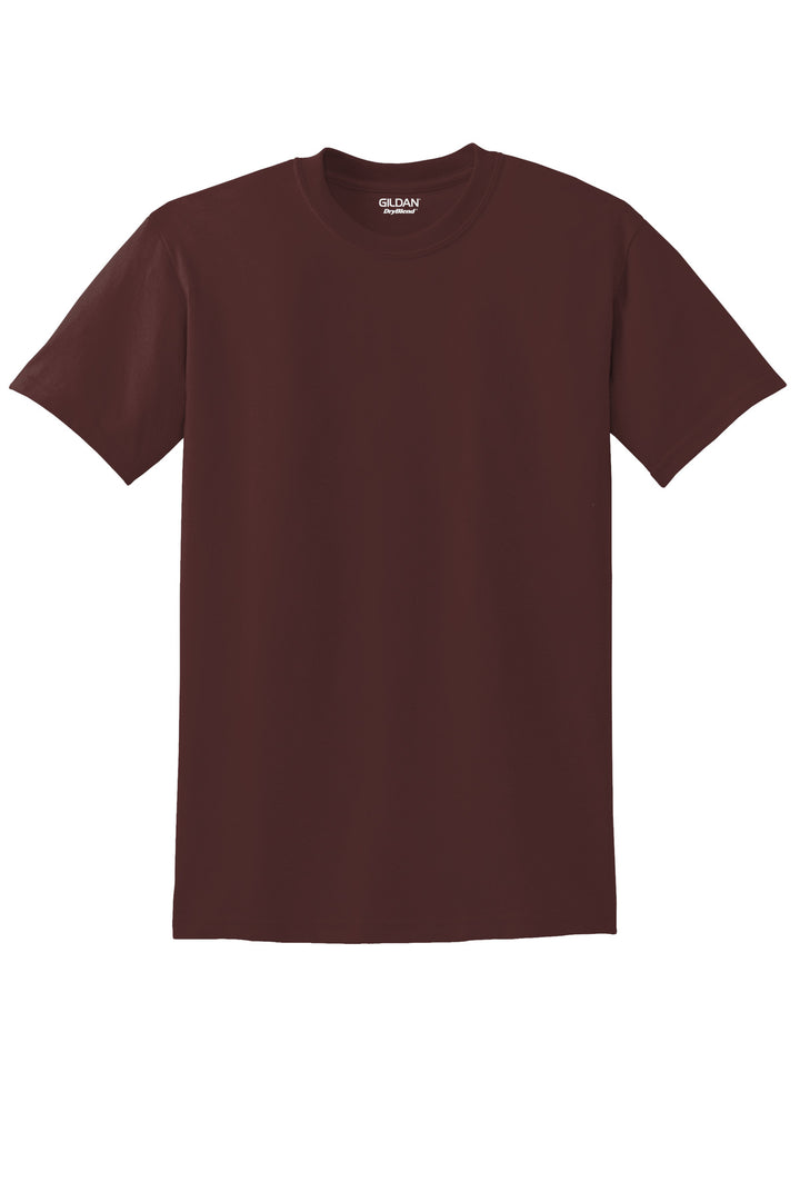 Front View of DarkMaroon Gildan DryBlend 50 Cotton/50 Poly T-Shirt. 8000
