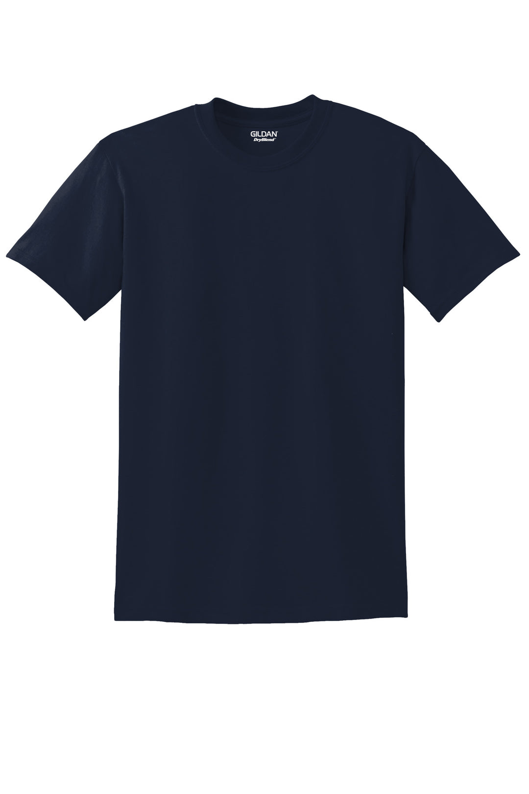 Front View of DarkNavy Gildan DryBlend 50 Cotton/50 Poly T-Shirt. 8000