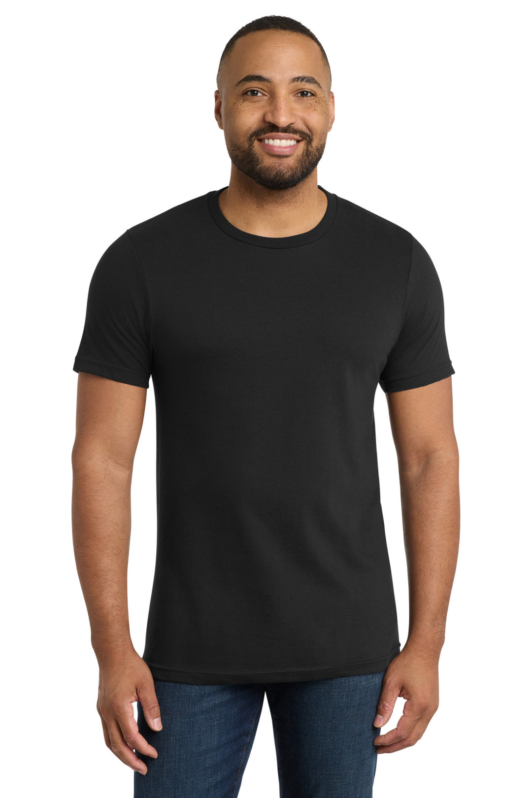 Front View of Deep Black Port & Company Bouncer Tee PC600