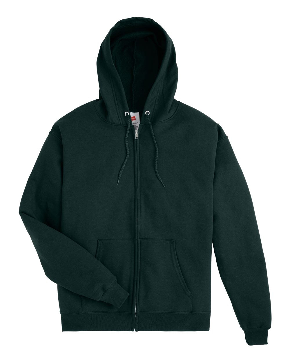 Front View of Deep Forest Ecosmart® Full-Zip Hooded Sweatshirt - P180