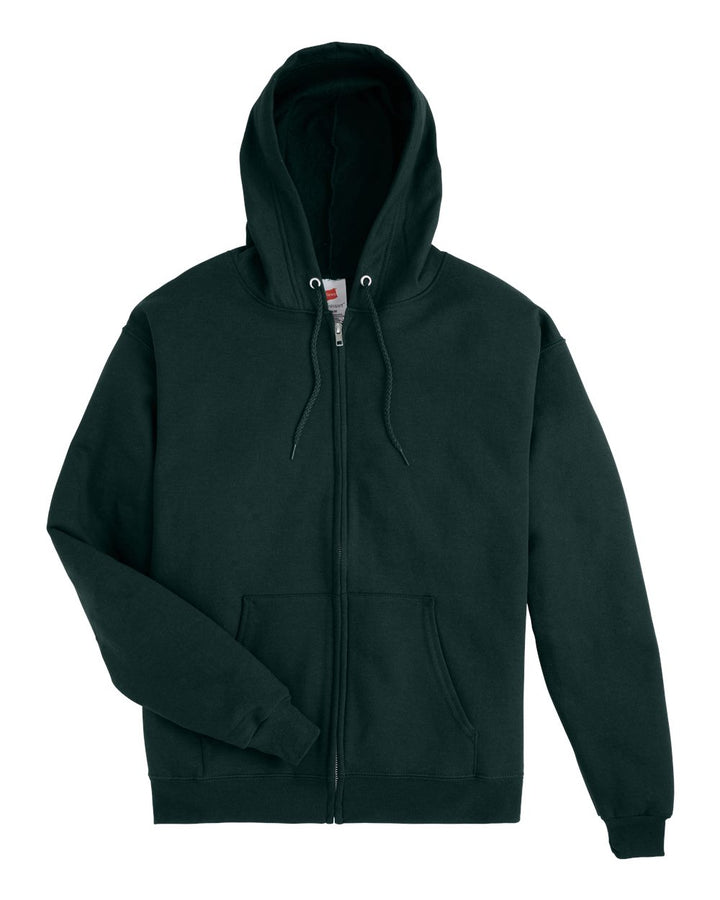 Front View of Deep Forest Ecosmart® Full-Zip Hooded Sweatshirt - P180