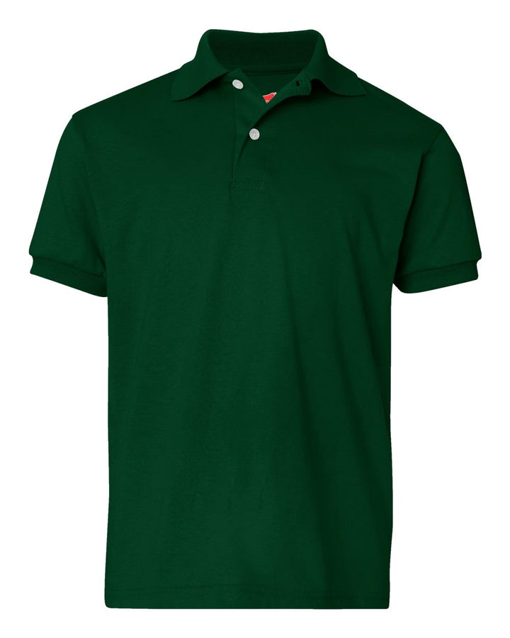 Front View of Deep Forest Youth Ecosmart® Jersey Polo - 054Y