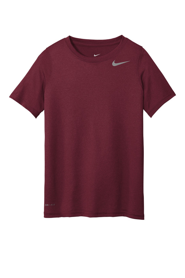 Front View of Deep Maroon Nike Youth Legend Tee 840178