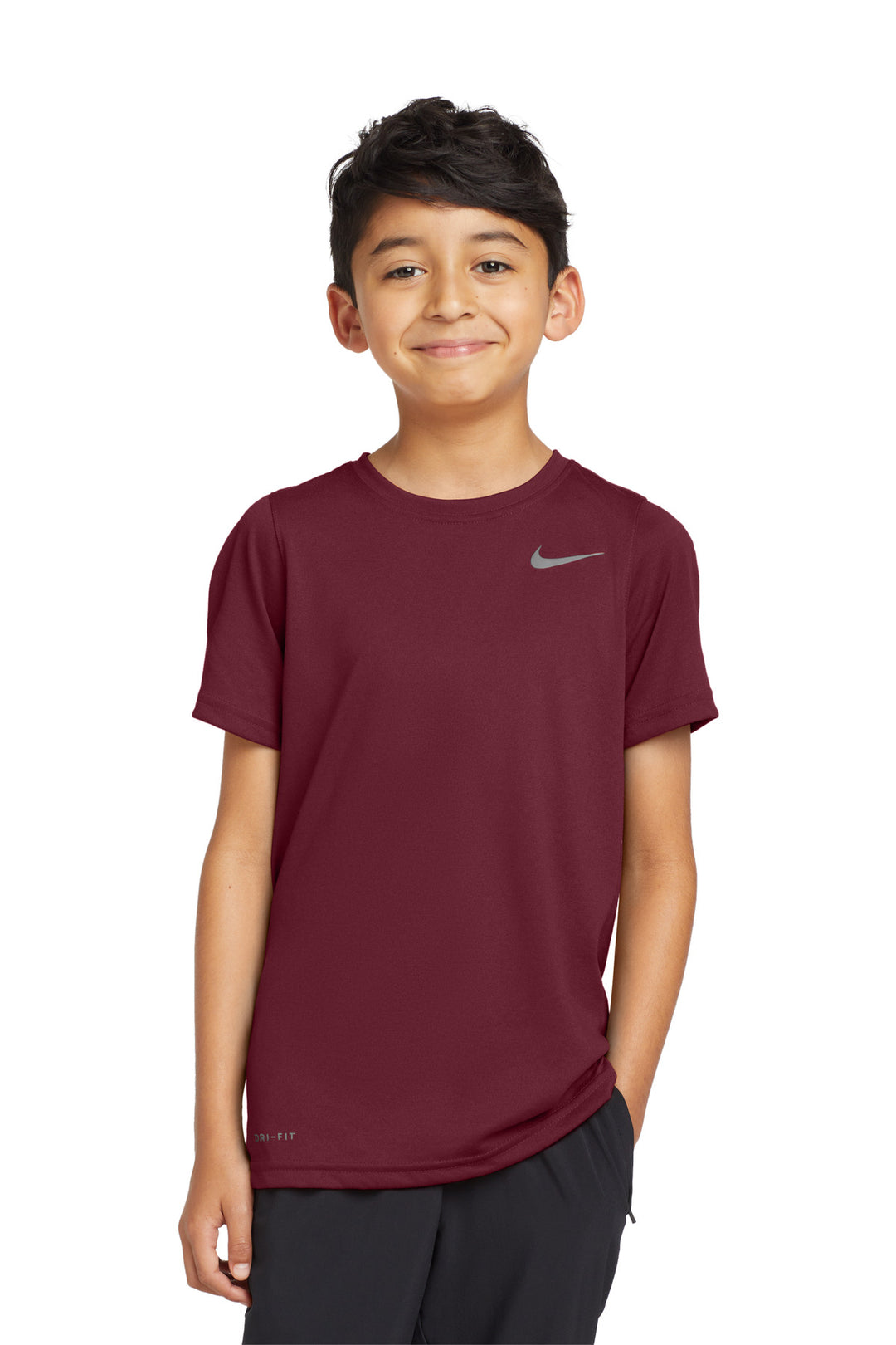 Front View of Deep Maroon Nike Youth Legend Tee 840178