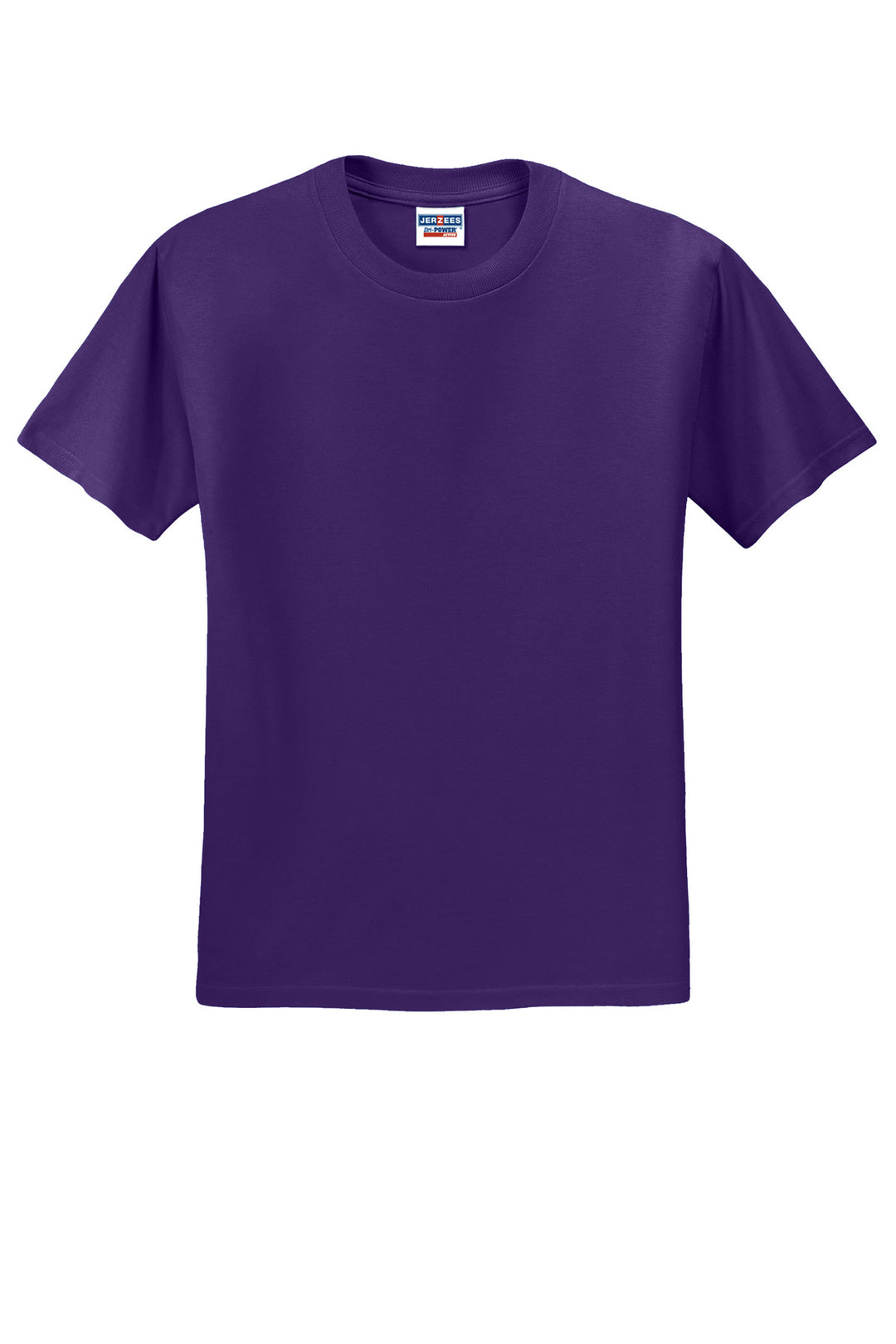 Front View of Deep Purple Jerzees - Dri-Power 50/50 Cotton/Poly T-Shirt. 29M