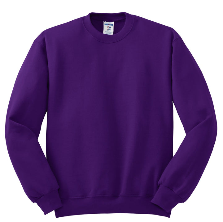 Front View of Deep Purple Jerzees - NuBlend Crewneck Sweatshirt. 562M