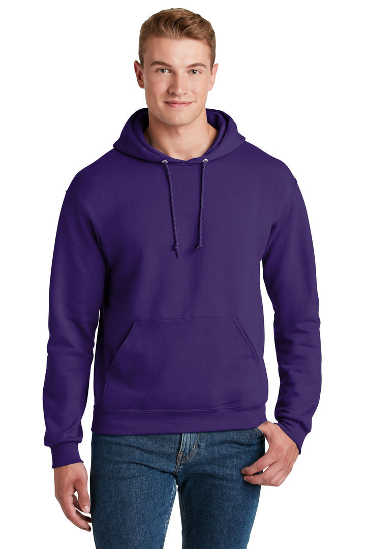 Front View of Deep Purple Jerzees NuBlend Pullover Hooded Sweatshirt. 996M