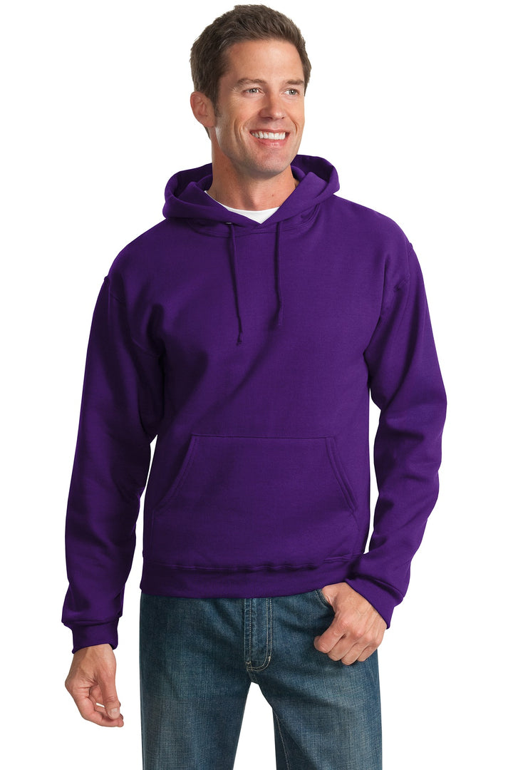 Front View of Deep Purple Jerzees NuBlend Pullover Hooded Sweatshirt. 996M