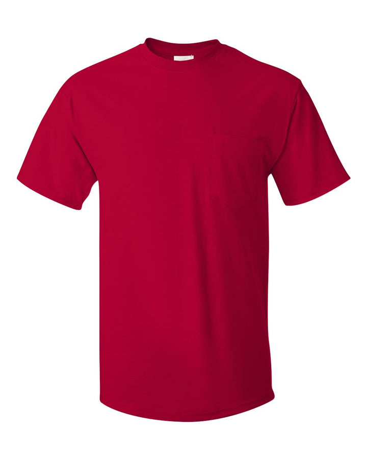 Front View of Deep Red Authentic Pocket T-Shirt - 5590