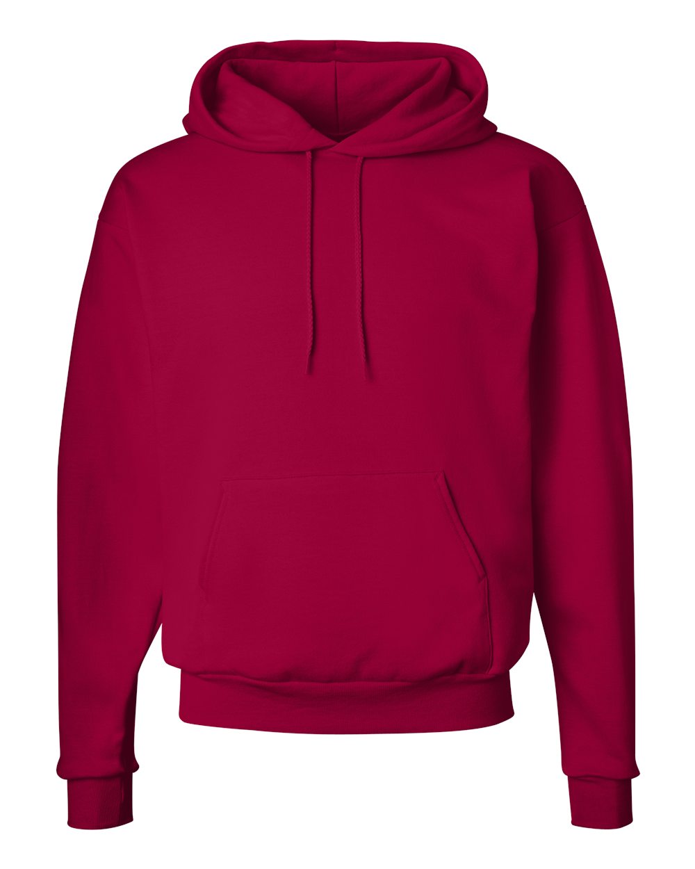 Front View of Deep Red Ecosmart® Hooded Sweatshirt - P170