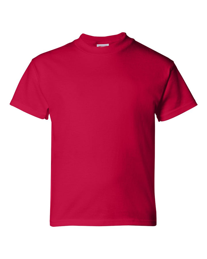 Front View of Deep Red Essential-T Youth T-Shirt - 5480