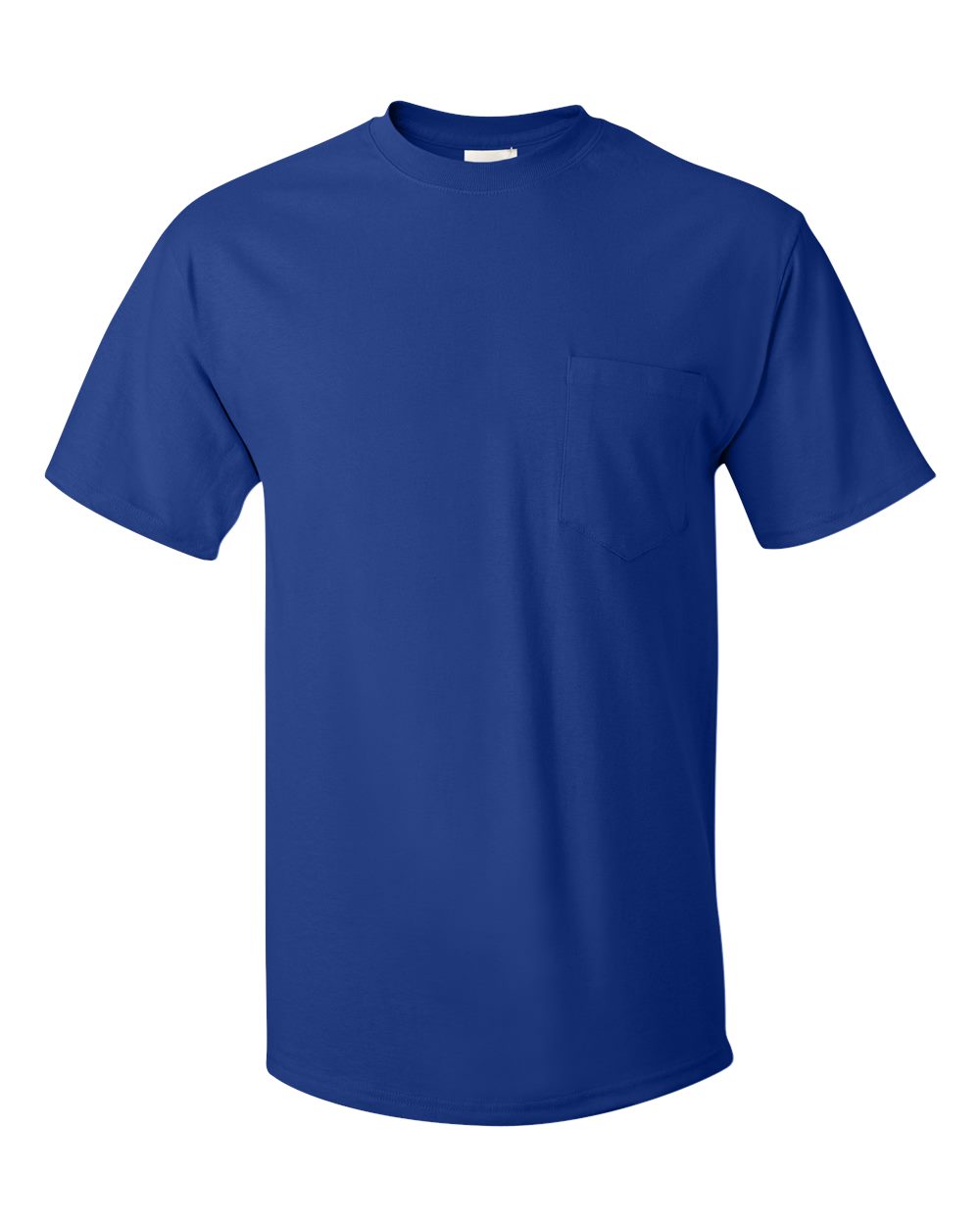 Front View of Deep Royal Authentic Pocket T-Shirt - 5590