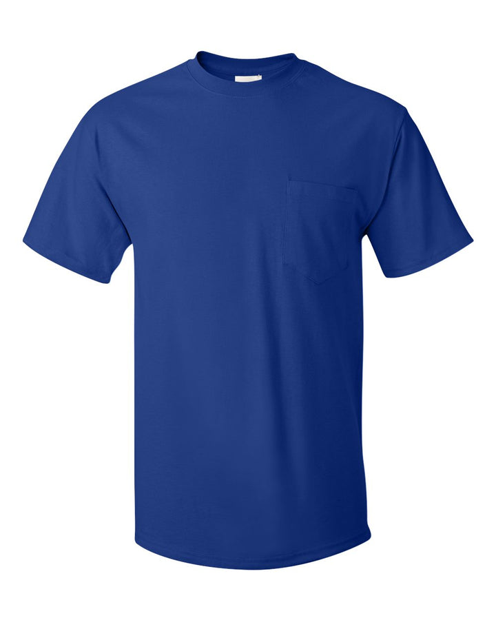 Front View of Deep Royal Authentic Pocket T-Shirt - 5590