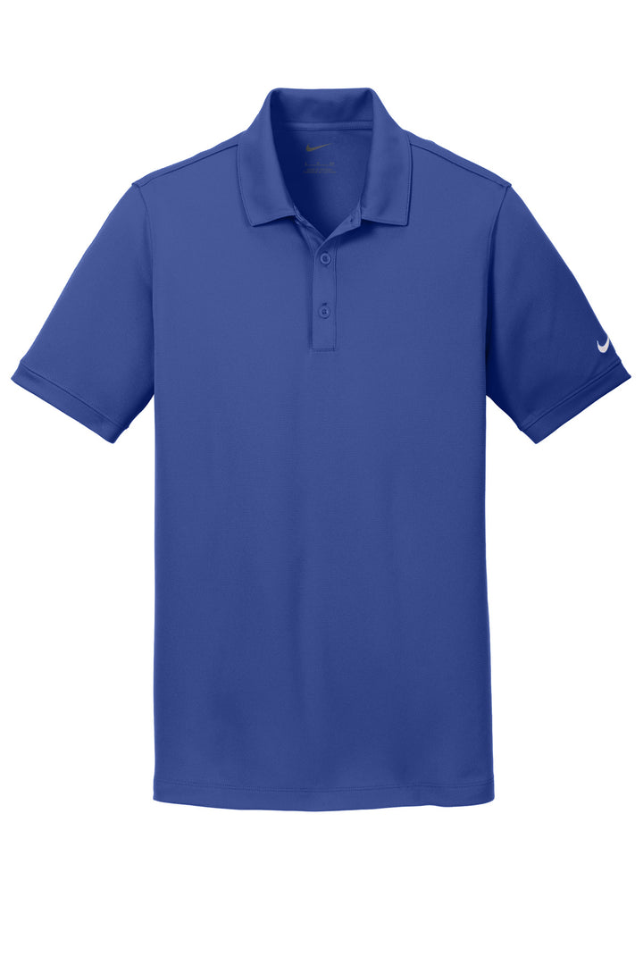 Front View of Deep Royal Blu Nike Dri-FIT Solid Icon Pique Modern Fit Polo. 746099