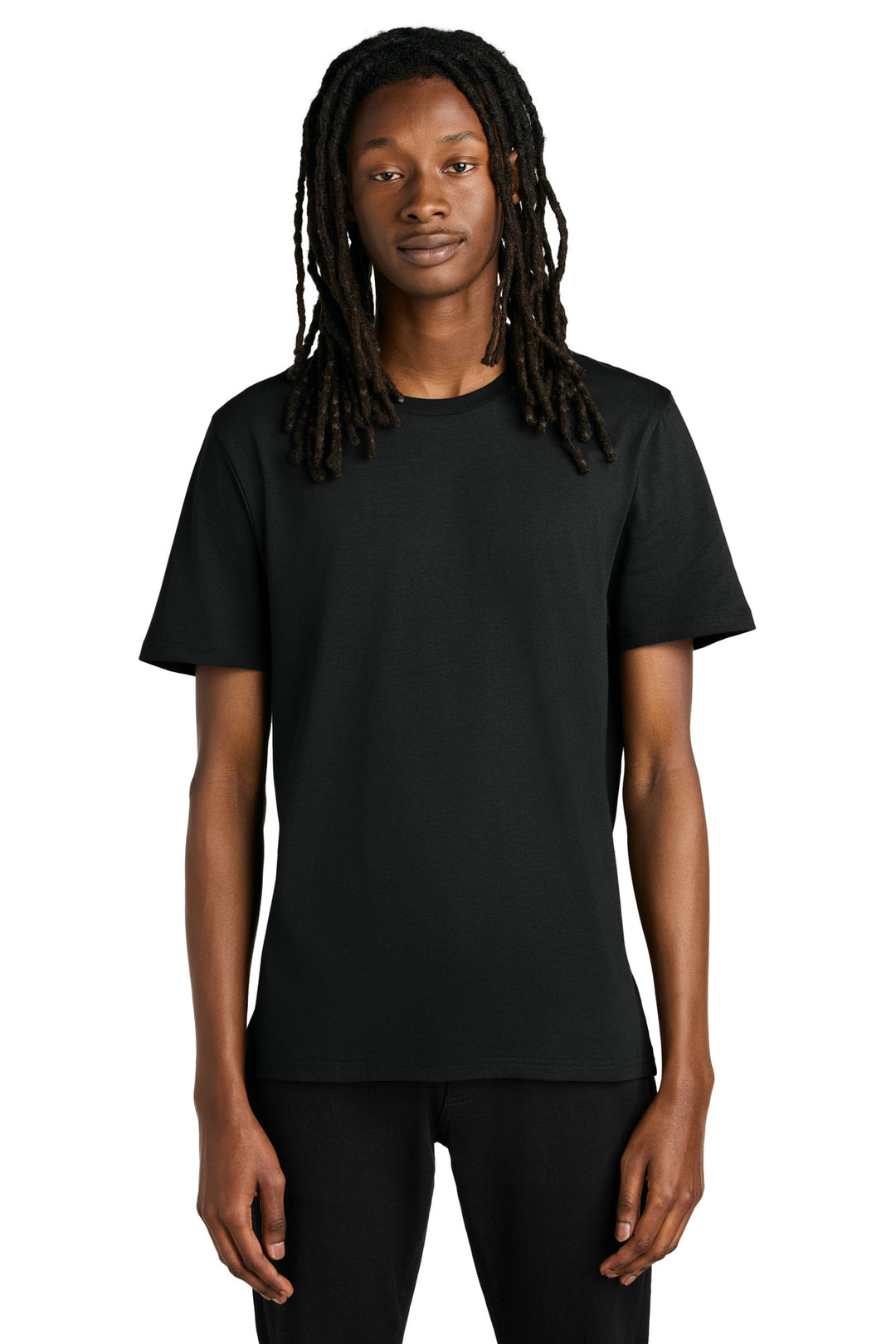 Front View of DeepBlack Allmade Unisex Organic Cotton Tee. AL2100