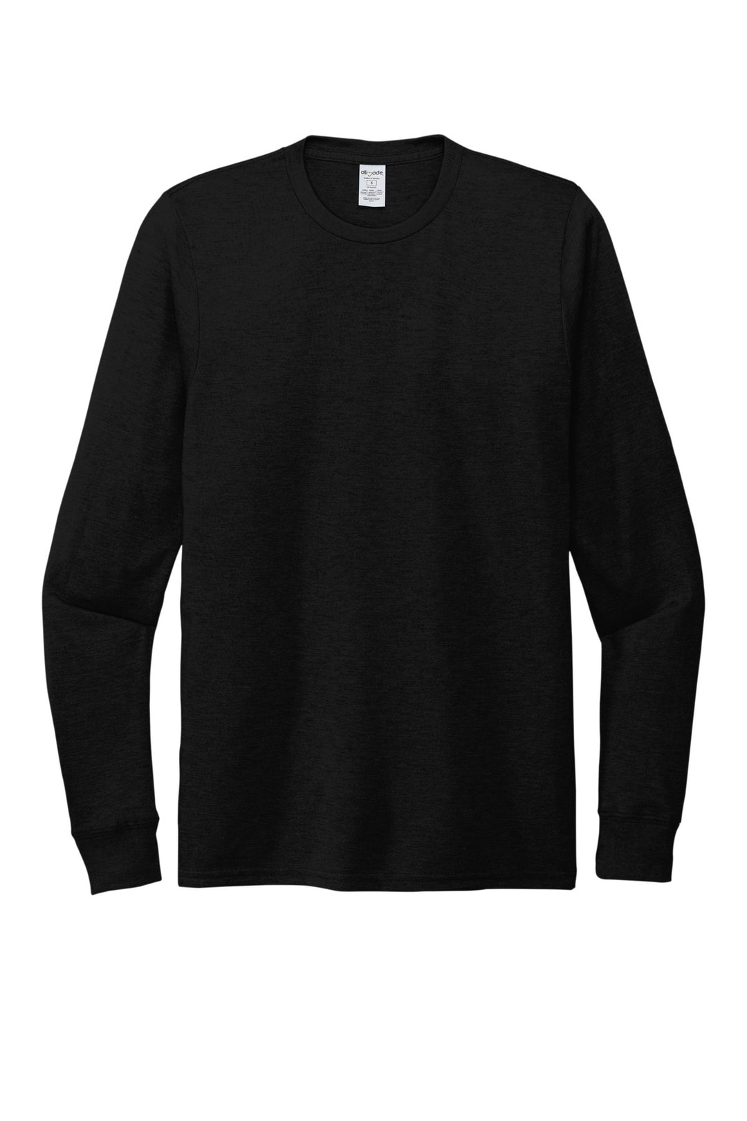 Front View of DeepBlack Allmade Unisex Tri-Blend Long Sleeve Tee AL6004
