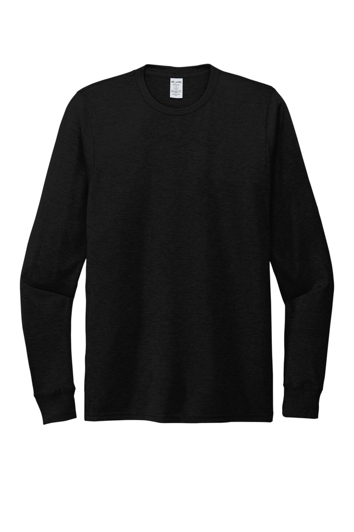 Front View of DeepBlack Allmade Unisex Tri-Blend Long Sleeve Tee AL6004