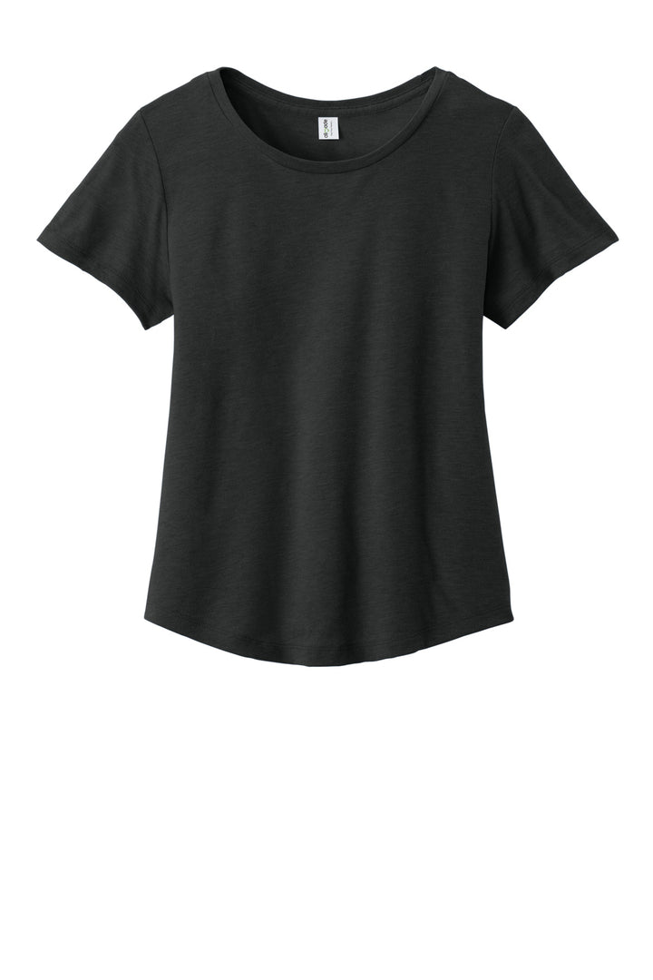 Front View of DeepBlack Allmade Women's Relaxed Tri-Blend Scoop Neck Tee AL2015