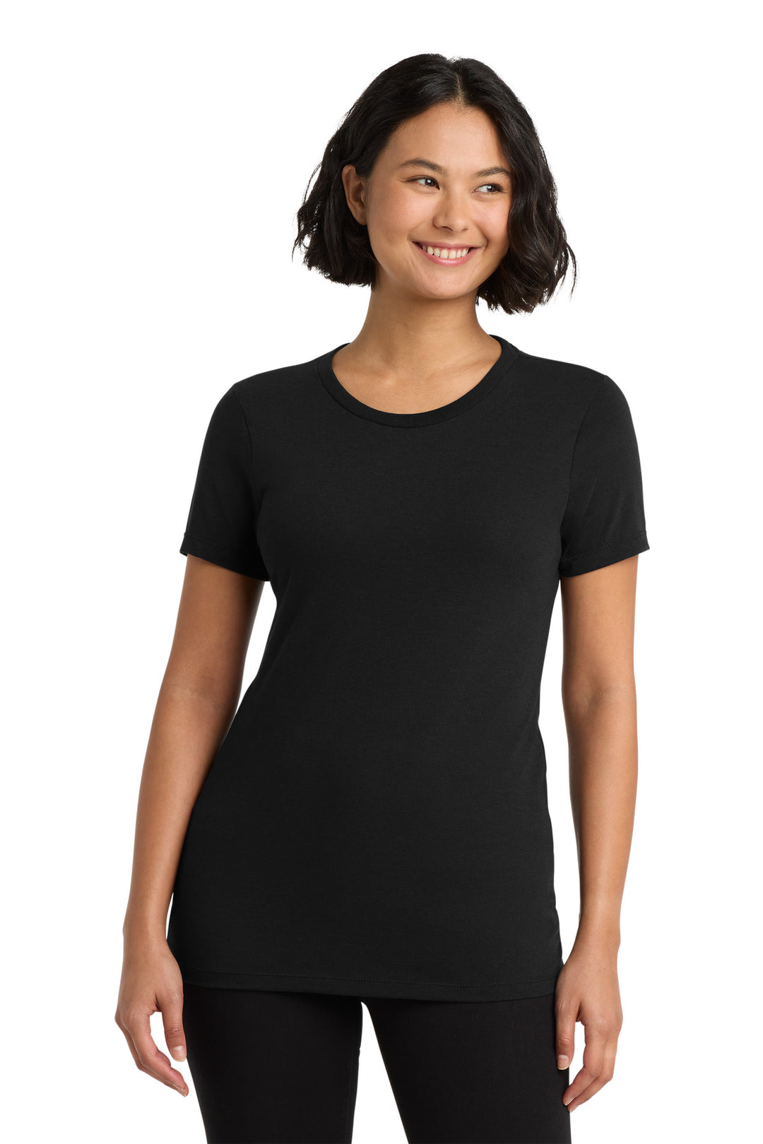 Front View of DeepBlack Allmade Women's Tri-Blend Tee AL2008