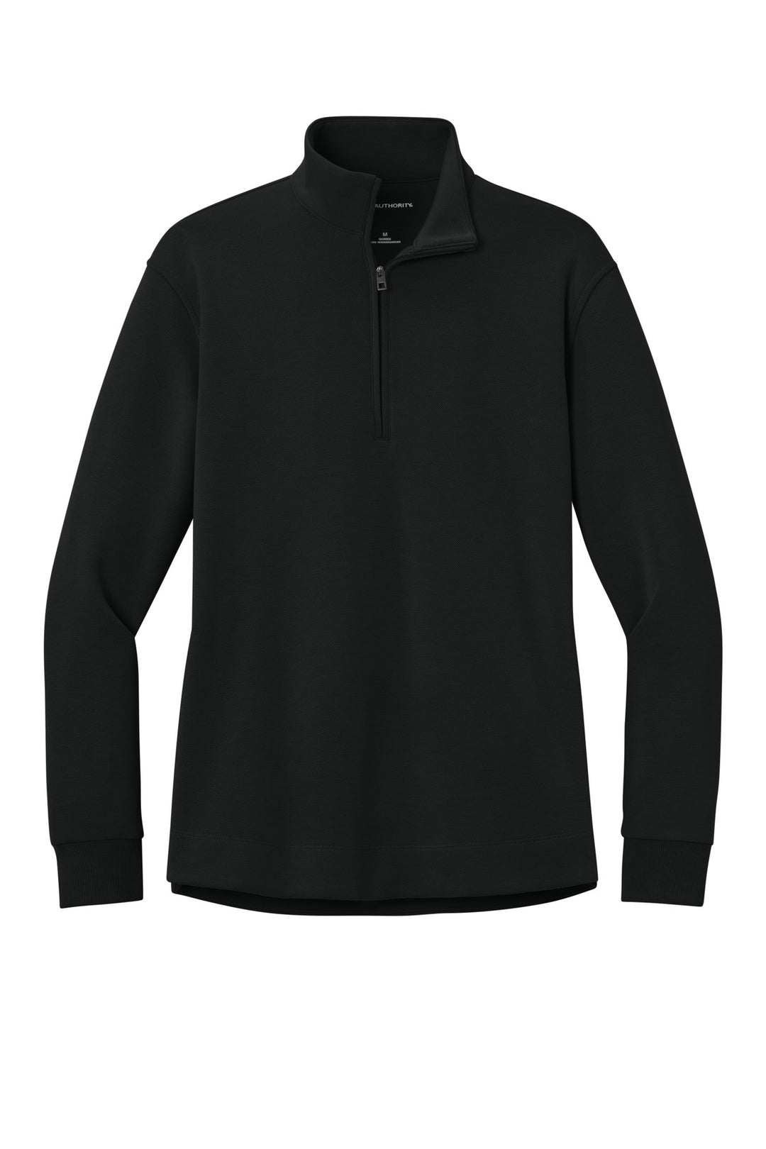 Front View of DeepBlack Port Authority Women's Wearever Signature Double Pique 1/4-Zip LK210