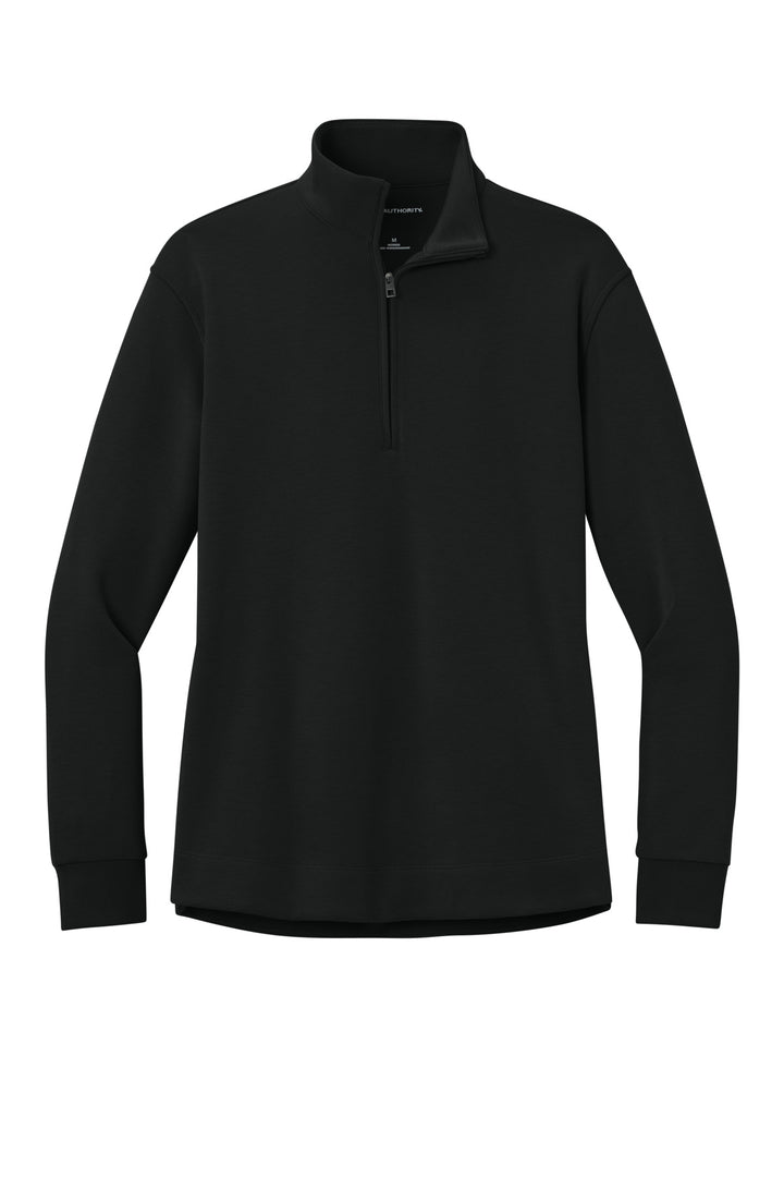 Front View of DeepBlack Port Authority Women's Wearever Signature Double Pique 1/4-Zip LK210