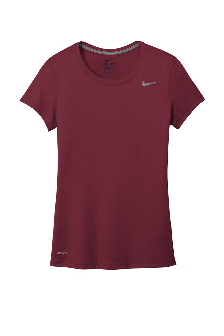 Front View of DeepMaroon Nike Women's Team rLegend Tee DV7312