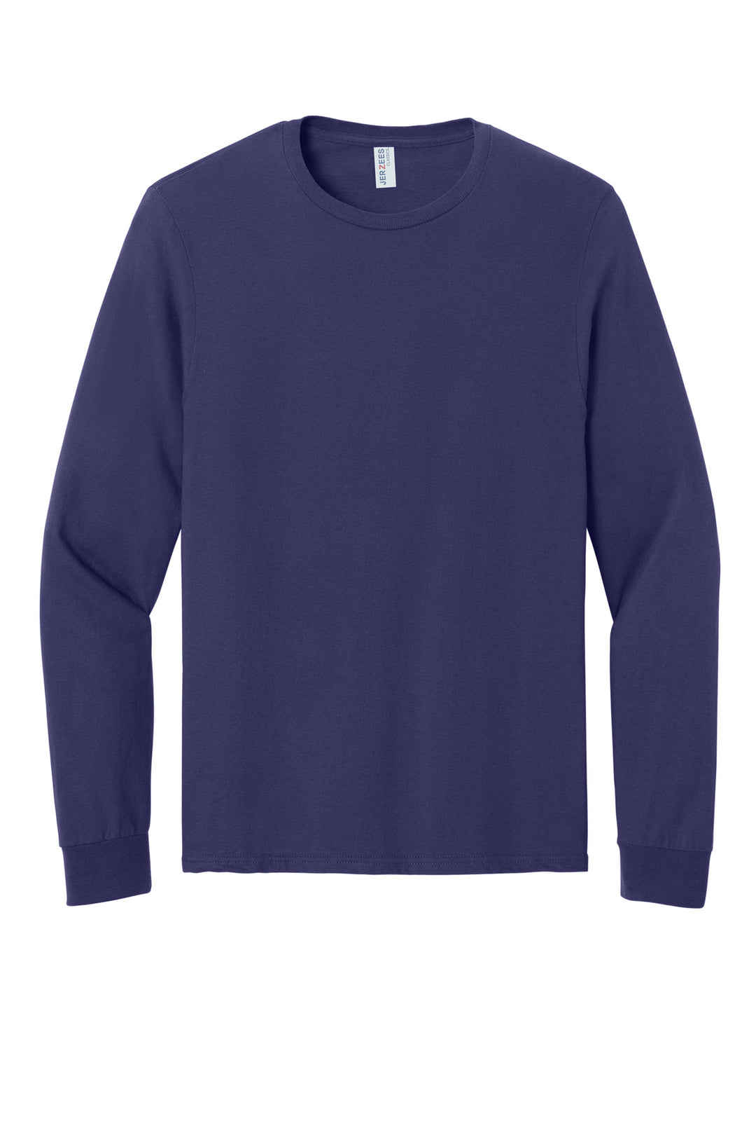 Front View of DeepPurple Jerzees Classics Unisex Cotton Long Sleeve T-Shirt 363L