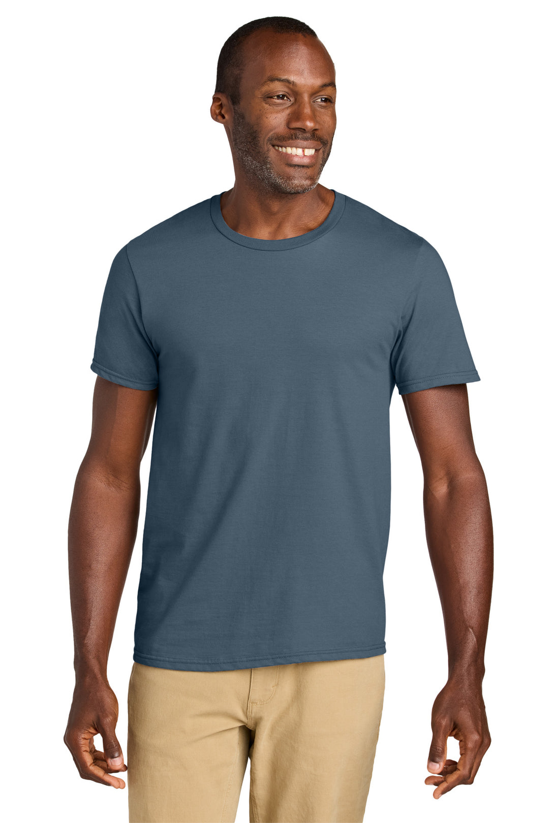 Front View of Denim Jerzees Classics Unisex Cotton T-Shirt 363M