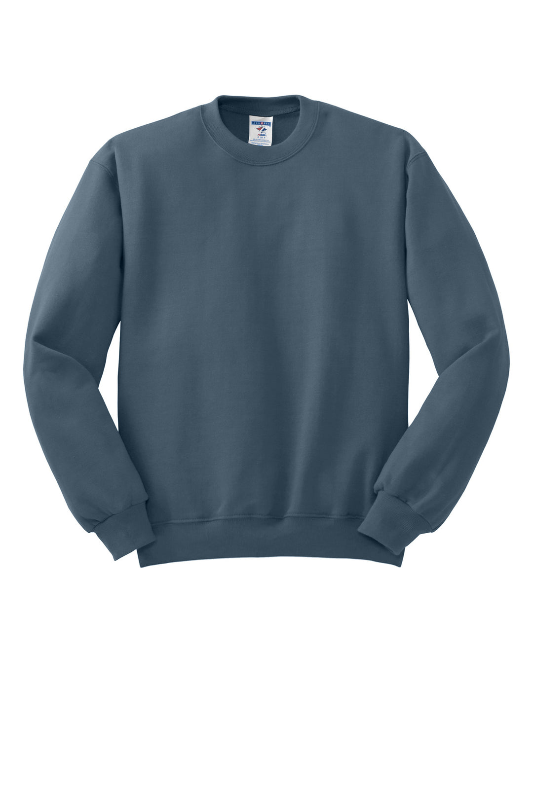 Front View of Denim Jerzees - NuBlend Crewneck Sweatshirt. 562M
