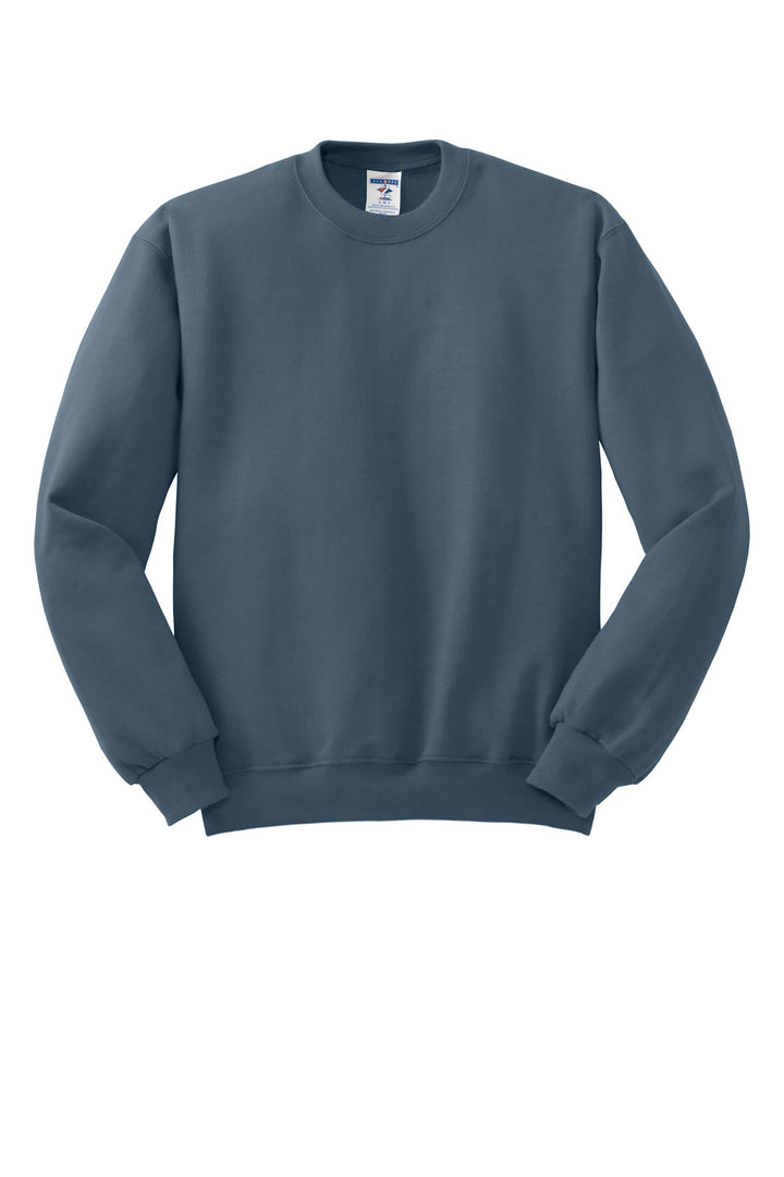 Front View of Denim Jerzees - NuBlend Crewneck Sweatshirt. 562M