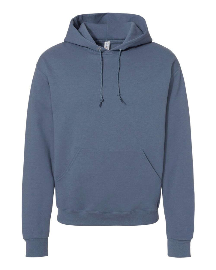 Front View of Denim NuBlend® Hooded Sweatshirt - 996MR