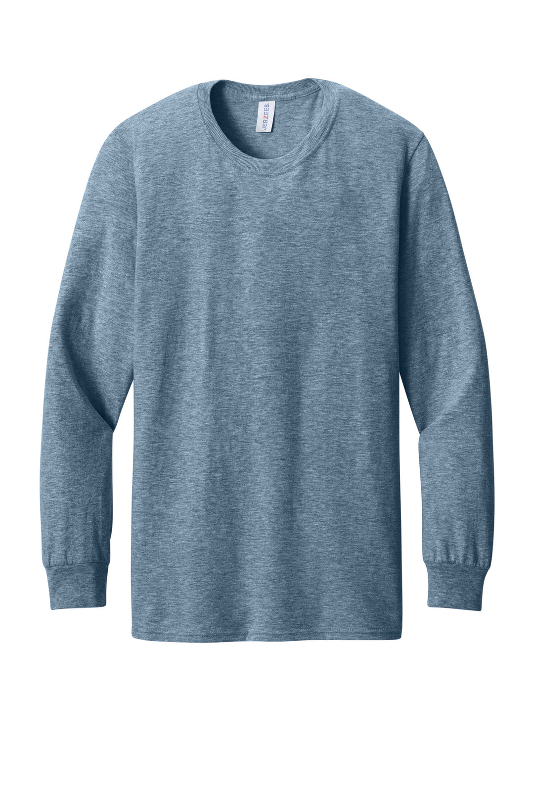 Front View of DenimHthr Jerzees Premium Blend Ring Spun Long Sleeve T-Shirt 560LS