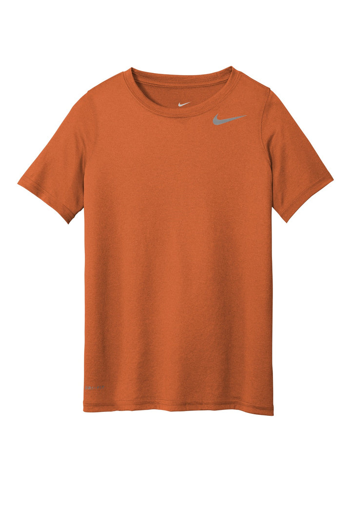 Front View of Desert Orange Nike Youth Legend Tee 840178