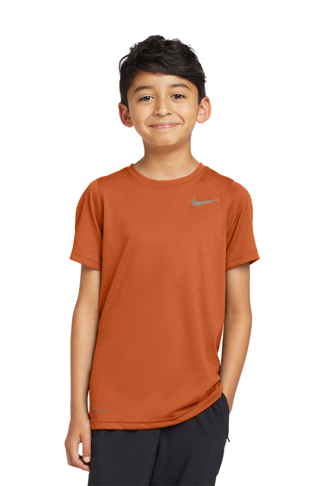 Front View of Desert Orange Nike Youth Legend Tee 840178