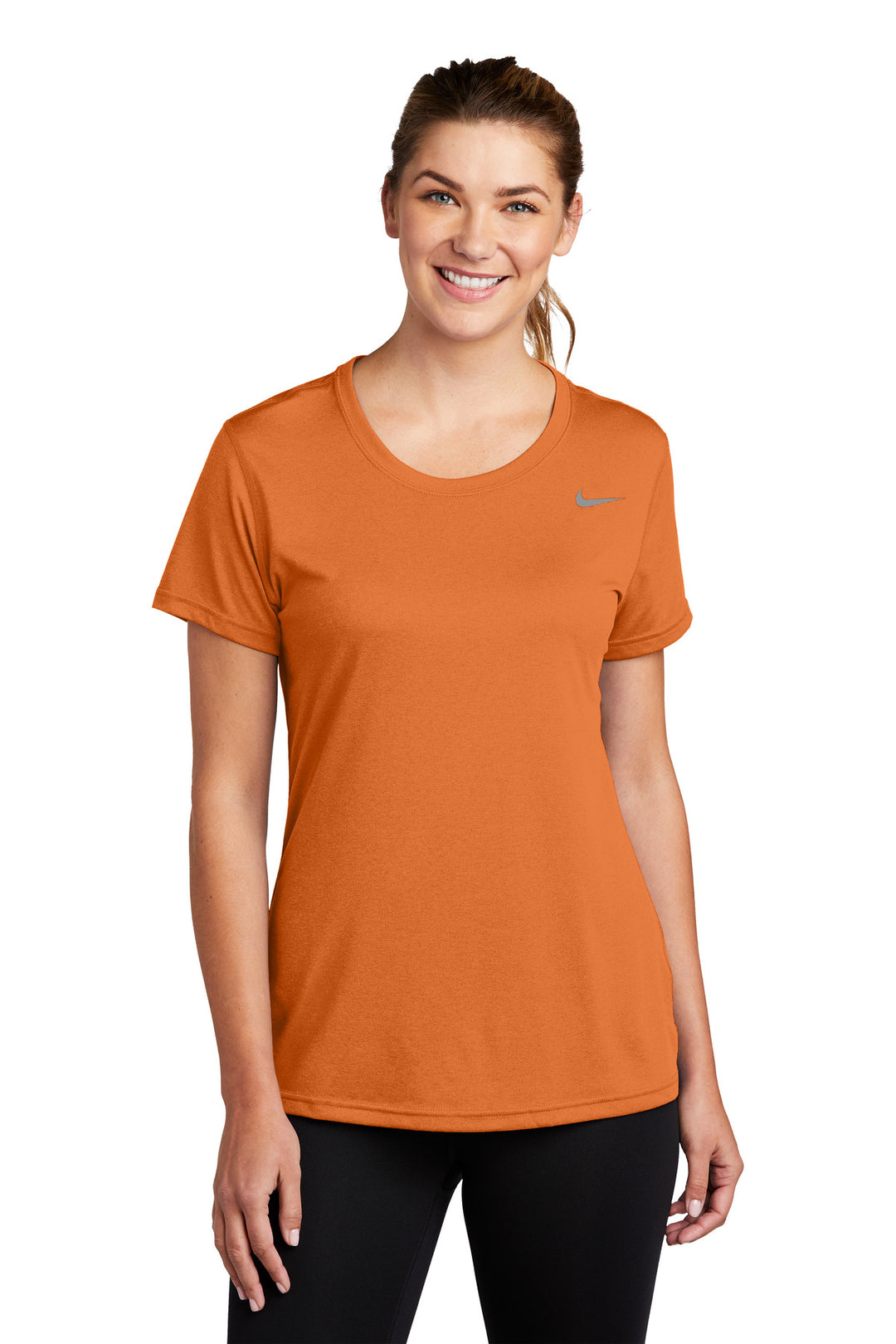 Front View of DesertOrng Nike Women's Team rLegend Tee DV7312