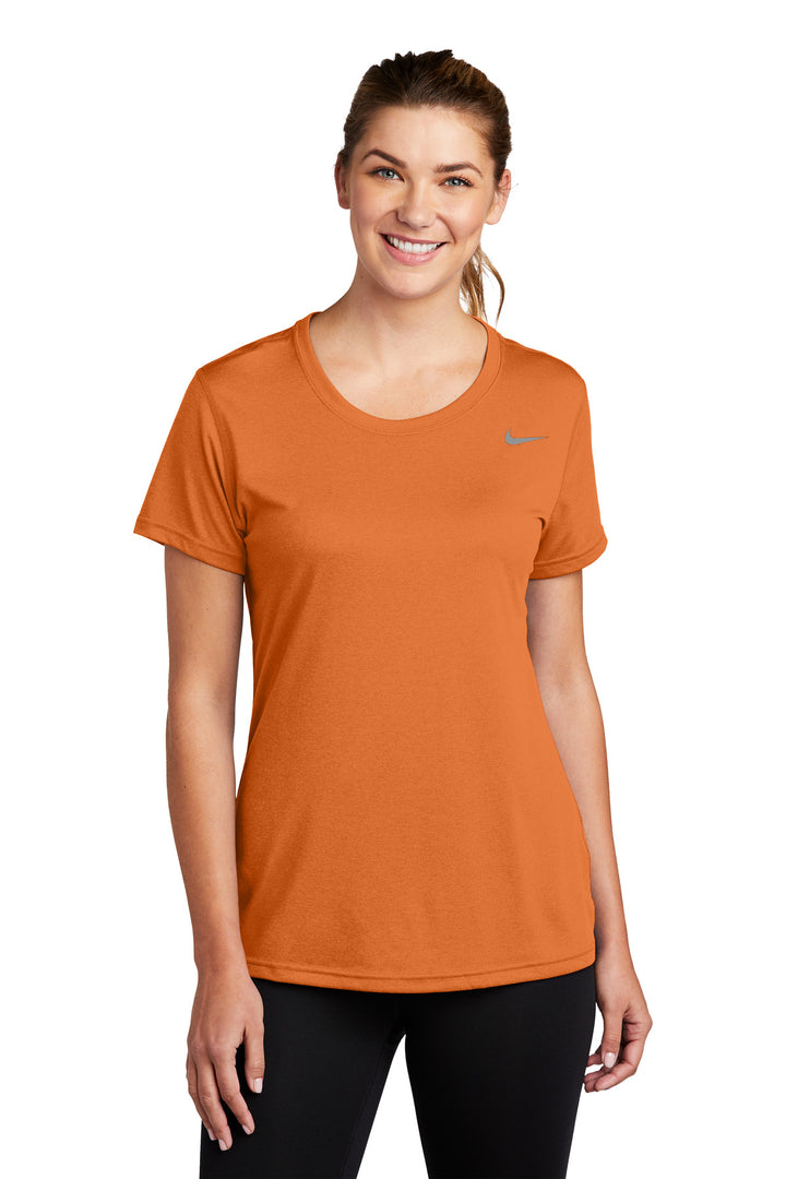 Front View of DesertOrng Nike Women's Team rLegend Tee DV7312