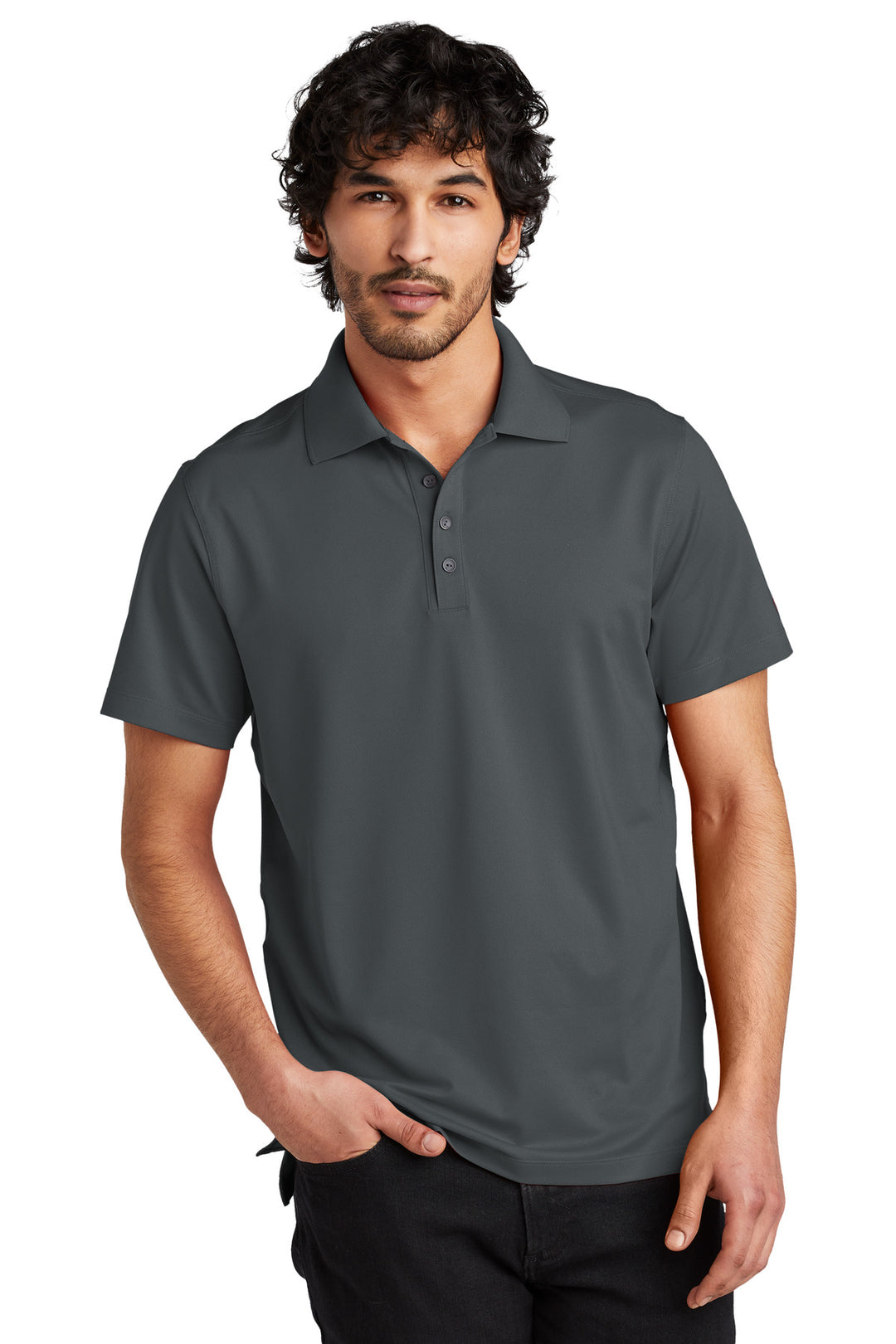 Front View of Diesel Grey OGIO Metro Polo. OG130