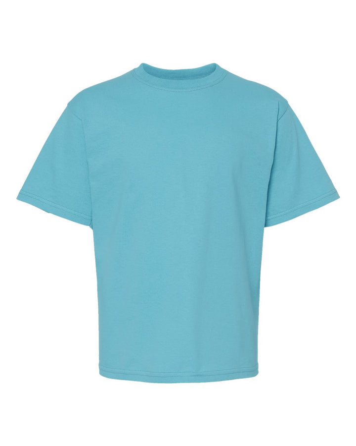 Front View of Diving Blue Youth Gold Soft Touch T-Shirt - 4850