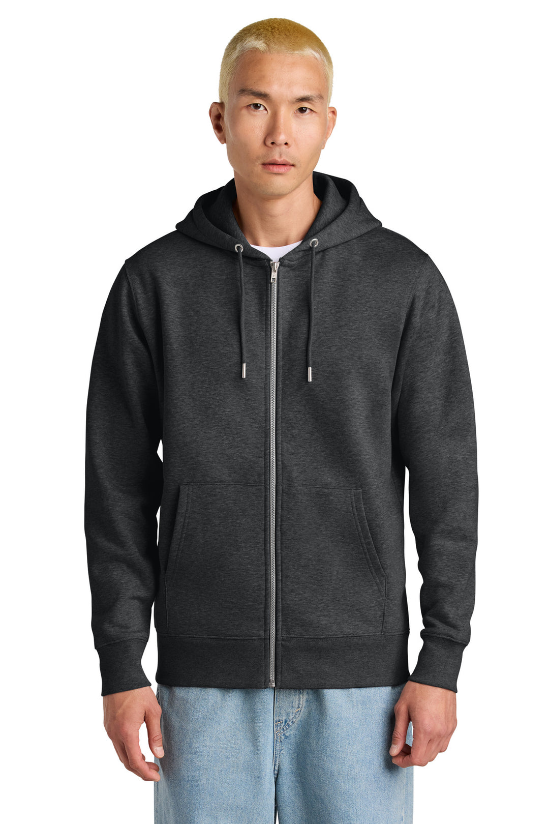 Front View of DkHtGry Stanley/Stella Unisex Cultivator 2.0 Full-Zip Hooded Sweatshirt SXU005
