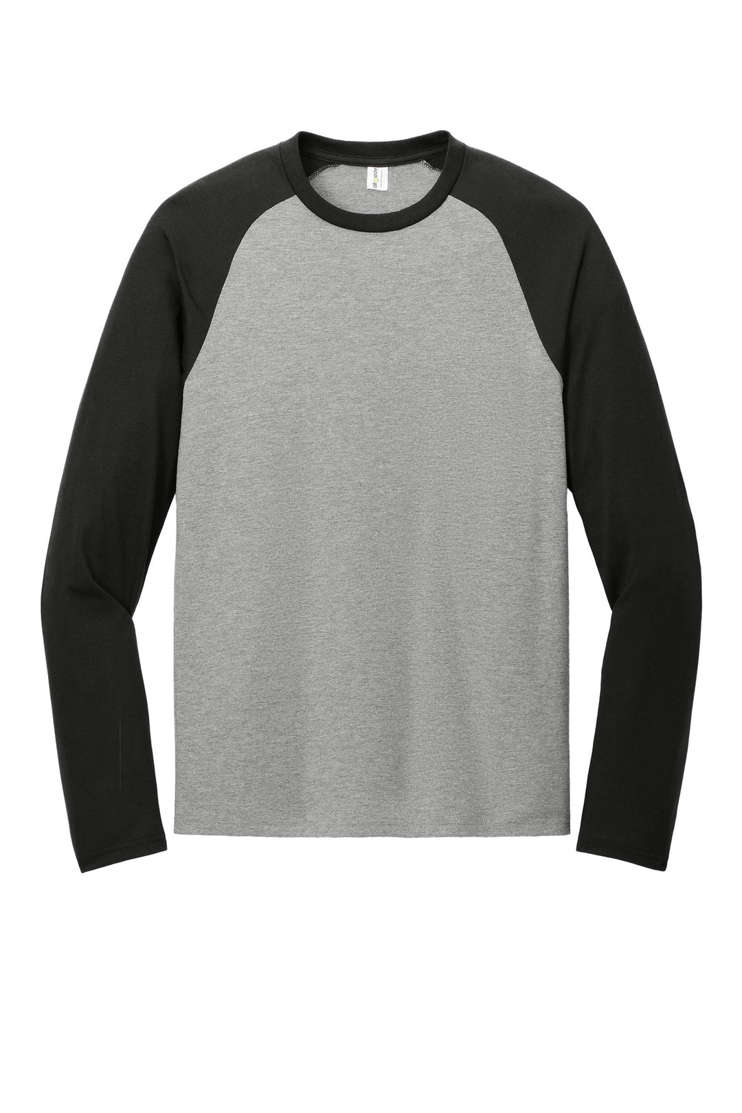Front View of DpBk/AlumG Allmade Unisex Tri-Blend Long Sleeve Colorblock Raglan AL6009