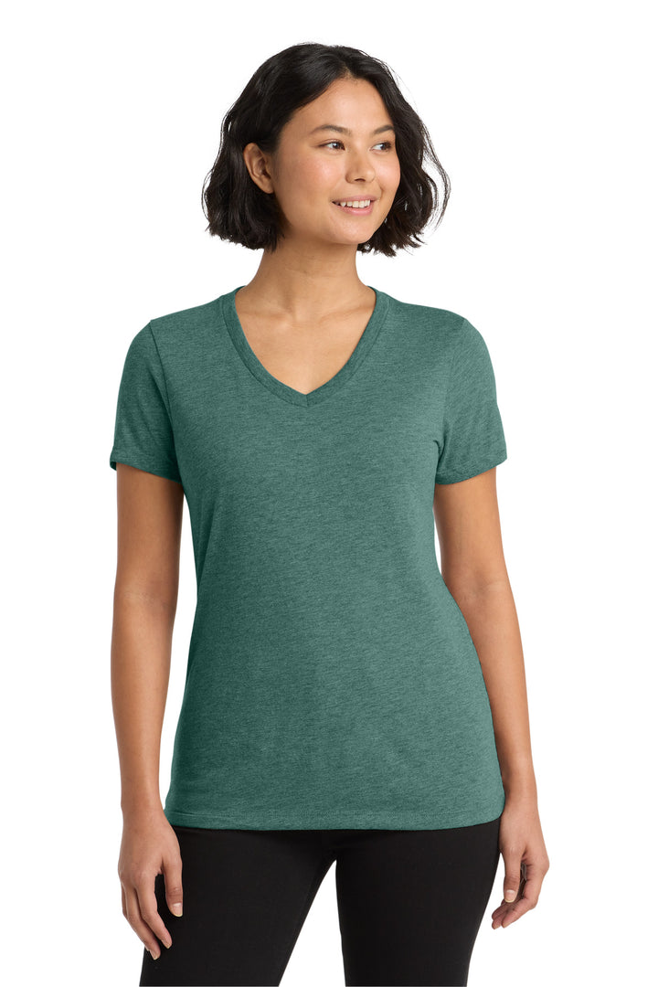 Front View of DpSeaGreen Allmade Women's Tri-Blend V-Neck Tee AL2018