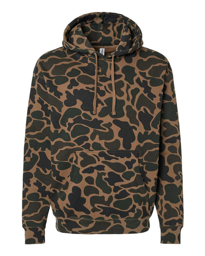 Front View of Duck Camo Heavyweight Hooded Sweatshirt - IND4000