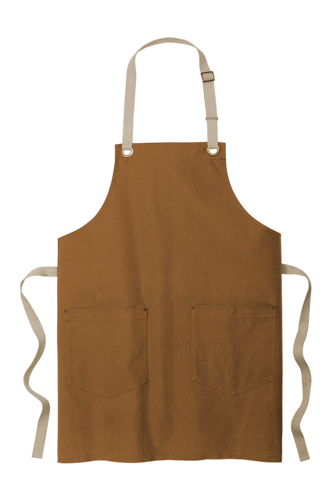 Front View of DuckBr/Stn Port Authority Canvas Full-Length Two-Pocket Apron A815