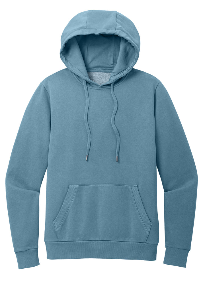 Front View of DuskBlue District Wash Fleece Hoodie DT2200